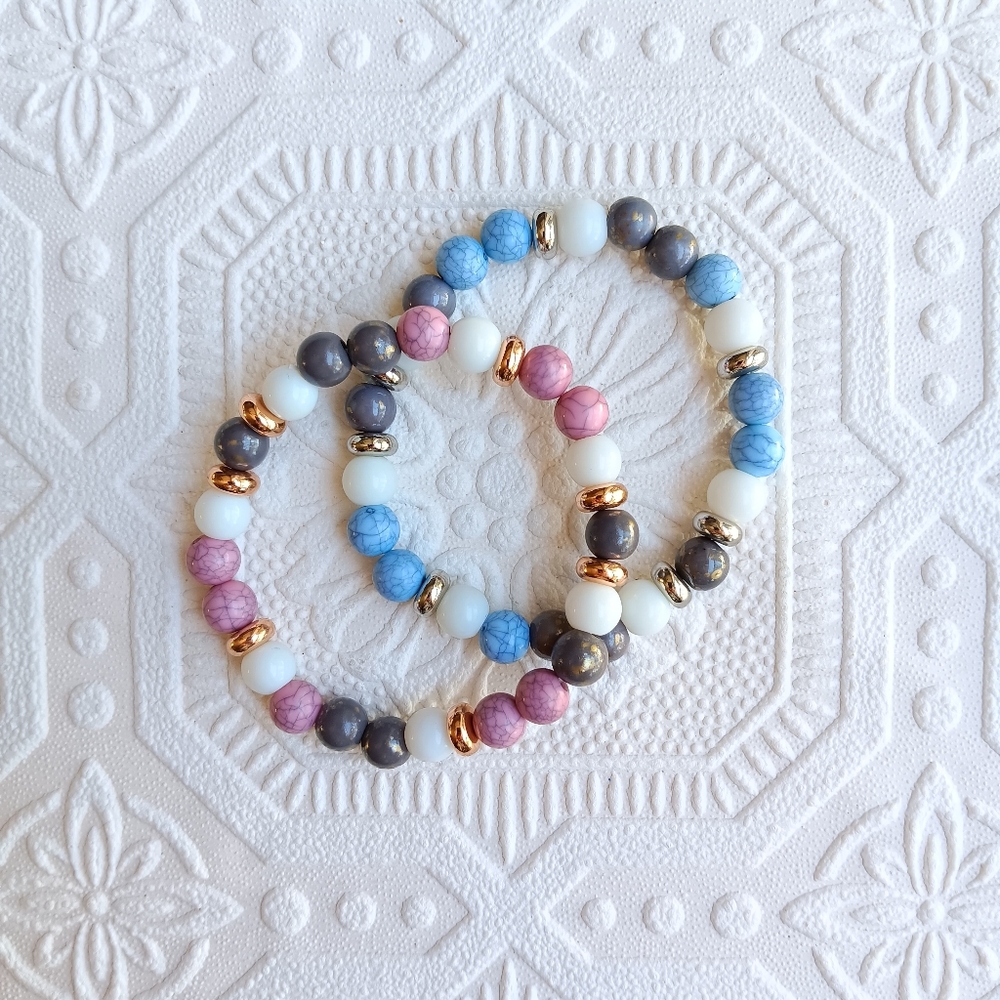 Colorful Bead Bracelets 2 ct